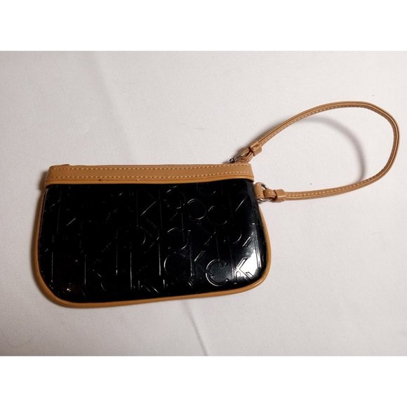 Calvin‎ Klein Black CK Logo Mini Purse 7" x 4" (7c5) - Picture 2 of 5